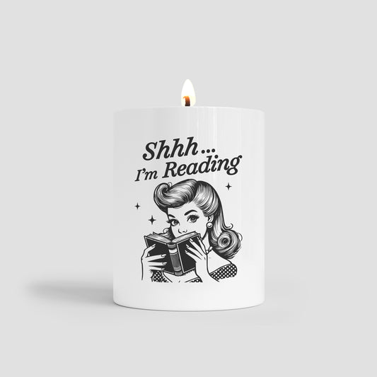 Shhh I'm Reading Candle