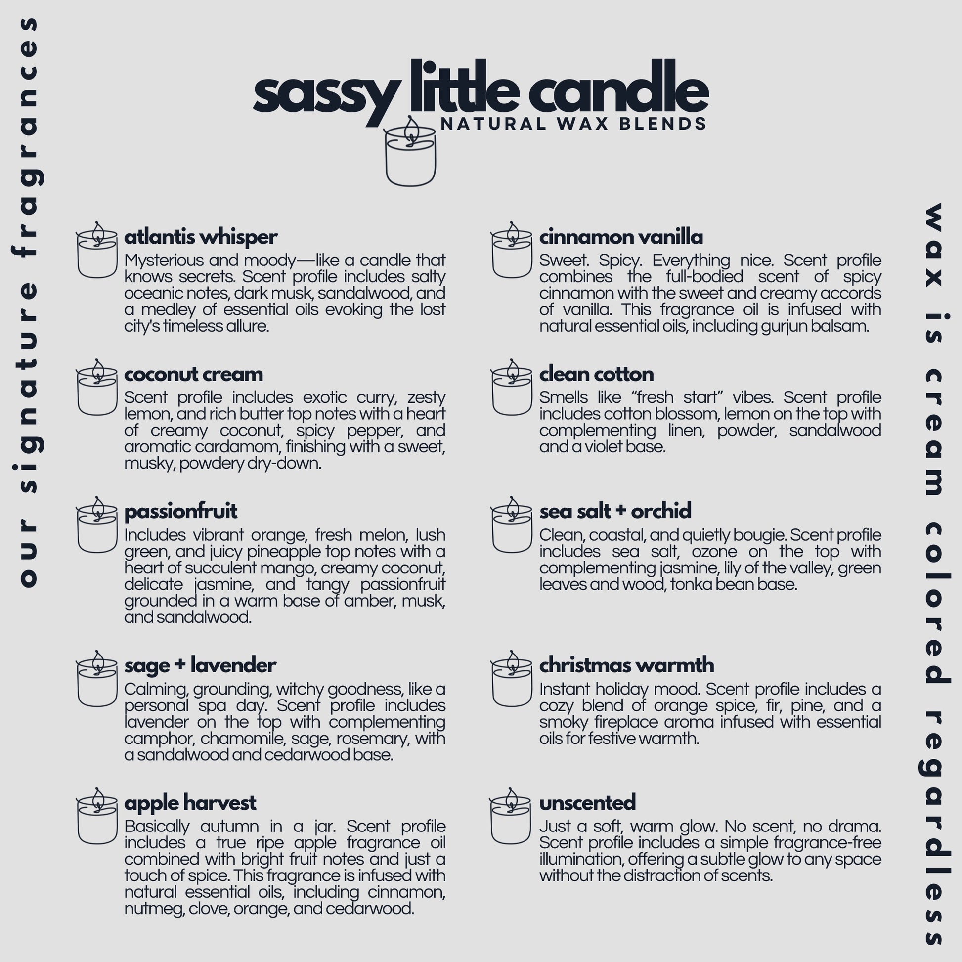 Soy Wax Candle Glass Jar Scents
