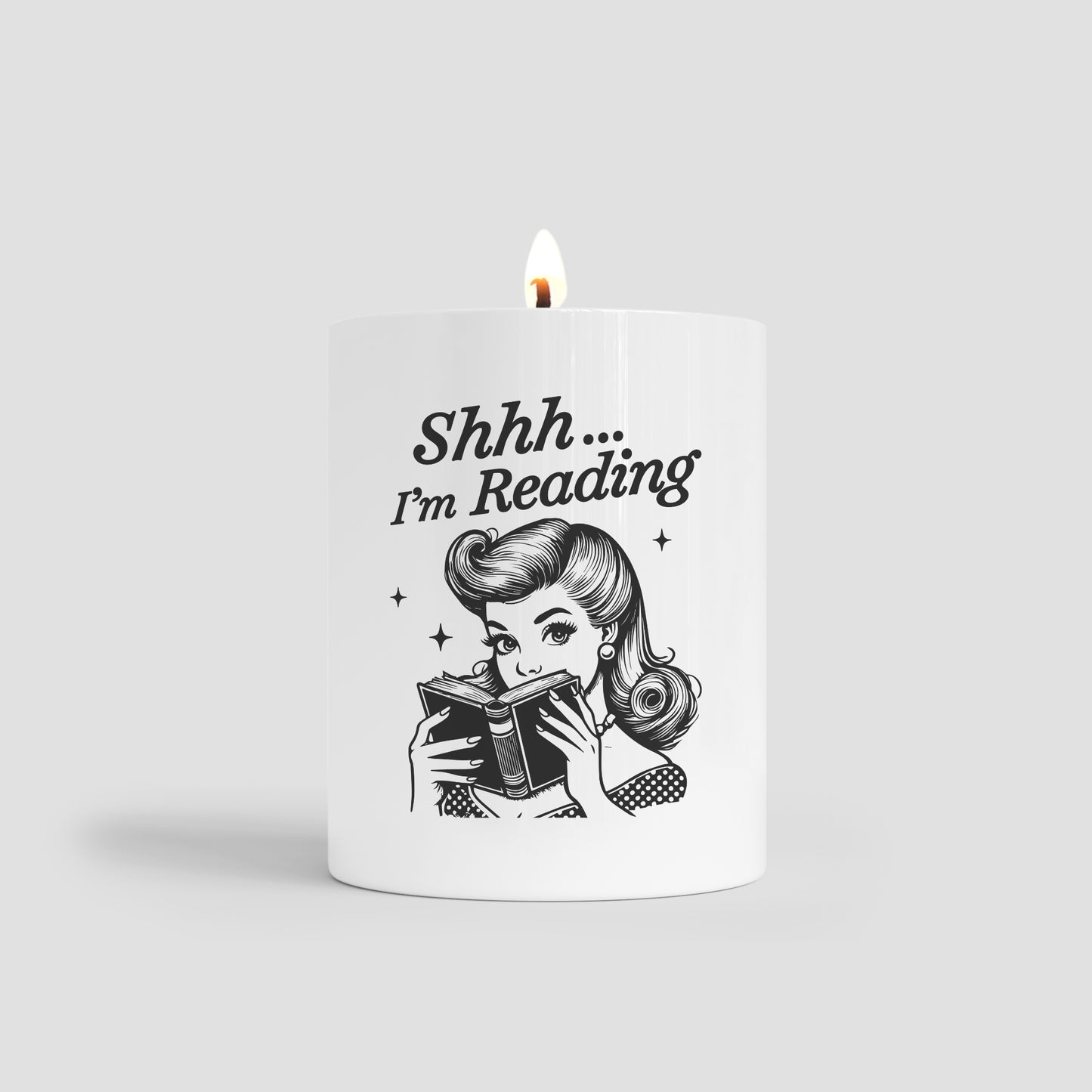 Shhh I'm Reading Candle